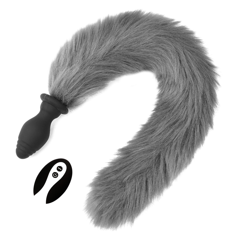 Honey bb Wholesale Wearable Electric Vibrating Butt Plug with Remote Control 10 Speeds Silicone fox Tail Anal Butt