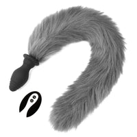 Honey bb Wholesale Wearable Electric Vibrating Butt Plug with Remote Control 10 Speeds Silicone fox Tail Anal Butt