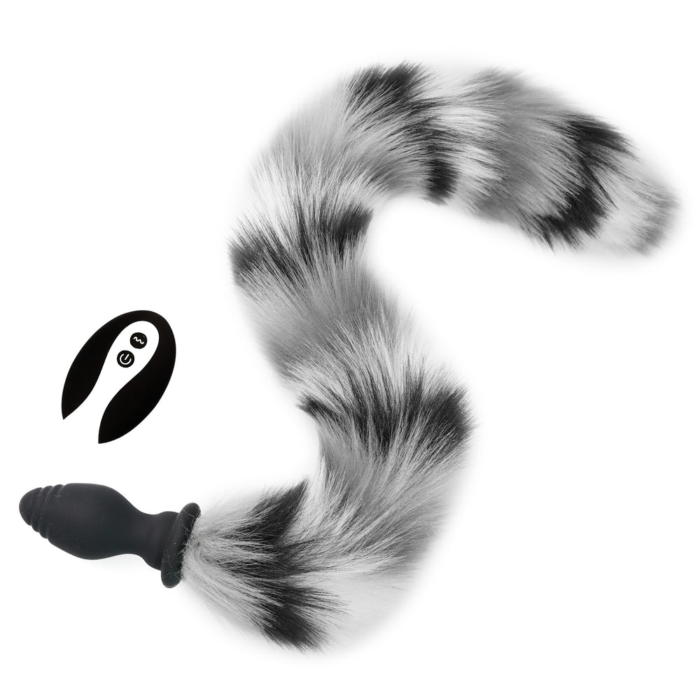 Honey bb Wholesale Wearable Electric Vibrating Butt Plug with Remote Control 10 Speeds Silicone fox Tail Anal Butt