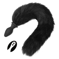 Honey bb Wholesale Wearable Electric Vibrating Butt Plug with Remote Control 10 Speeds Silicone fox Tail Anal Butt