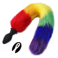 Honey bb Wholesale Wearable Electric Vibrating Butt Plug with Remote Control 10 Speeds Silicone fox Tail Anal Butt