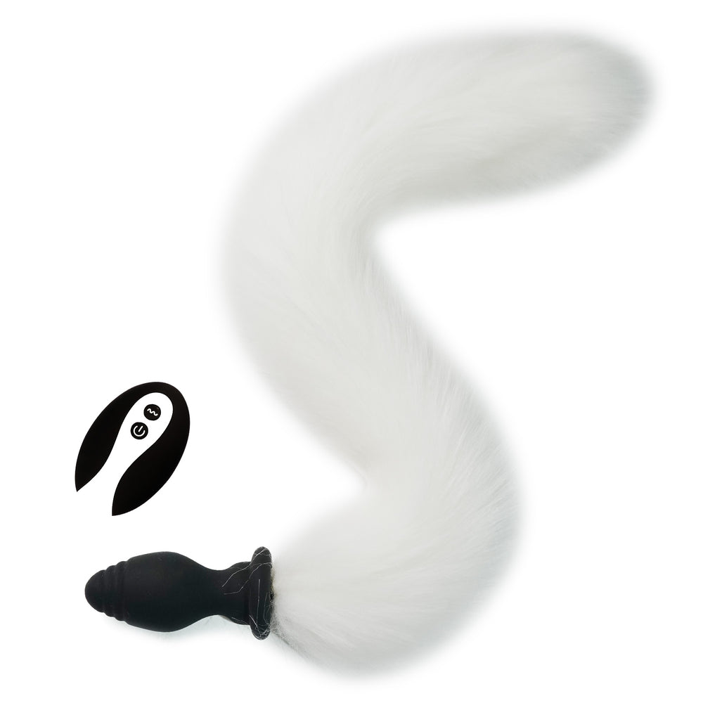 Honey bb Wholesale Wearable Electric Vibrating Butt Plug with Remote Control 10 Speeds Silicone fox Tail Anal Butt