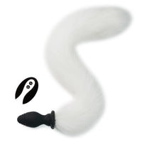 Honey bb Wholesale Wearable Electric Vibrating Butt Plug with Remote Control 10 Speeds Silicone fox Tail Anal Butt
