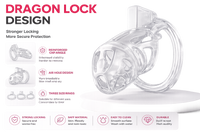 Dragon Chastity Lock & 3 Locking Rings & Key
