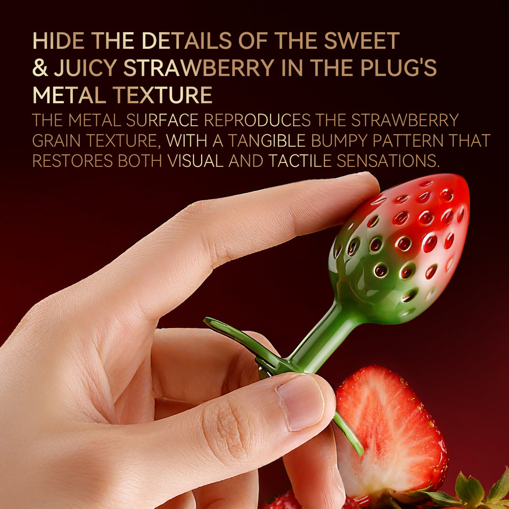 Honey bb Best Seller Strawberry Metal Anal Plug Butt Plug Anal Dilator Female Clitoral Anal Plug Sex Toy
