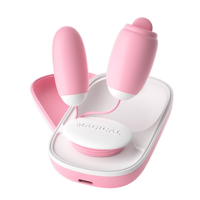 Honey BB 2 in 1 Cute Magic Box Vibrating Egg Female Tongue Licking Clitoris Stimulating Vibrator Sex Toy for Women