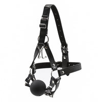 Honey bb BDSM Silicone Ball Harness HeadGear Pu Leather Bondage Mouth Gag