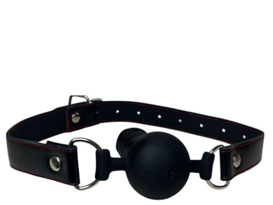 Honey bb Adjustable Silicone Open Mouth Gag with Bondage Set Black Adult Sex Toys