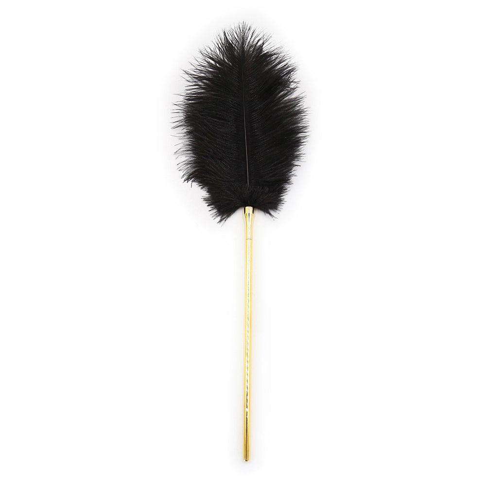 Honey bb SM Feather Tickler Gold Tease Tickler Crop for Adult Sex Play