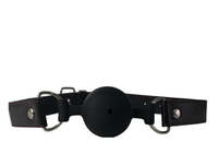 Honey bb Adjustable Silicone Open Mouth Gag with Bondage Set Black Adult Sex Toys