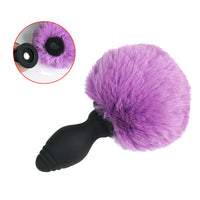 Honey bb 10 Frequency Remote Control Electro Anal Plug Wireless Silicone Furry Bunny Tail Anal Plug Vibrator Sex Toy