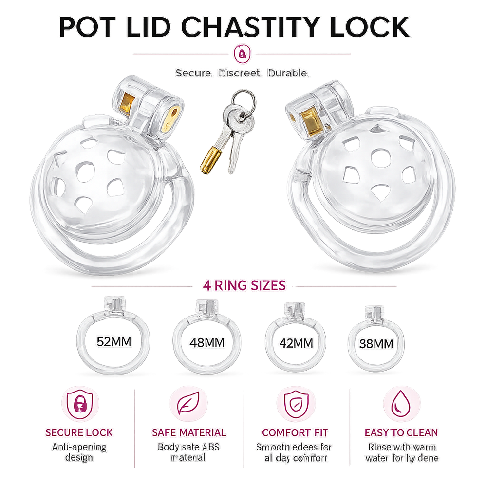 Dragon Chastity Lock & 3 Locking Rings & Key