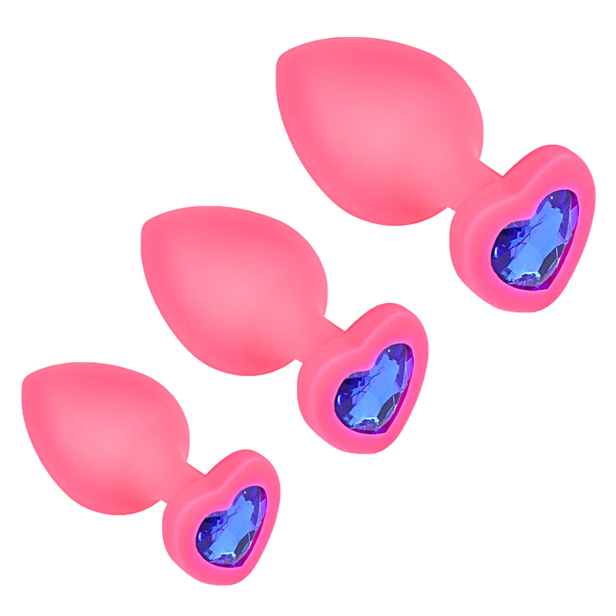 Honey bb Small Pink Silicone Waterproof Butt Plug with Crystal Jewelry Safe Adult Anal Vibrator for Women Men Gay Real Touch Feeling