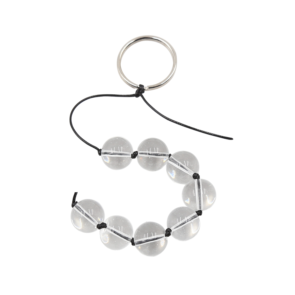 Honey bb OXXO Transparency Crystal Glass BDSM Anal Exercise Dilator Vibrating Anal Beads with Rope Sex Toy Mature Sex Anal Plug