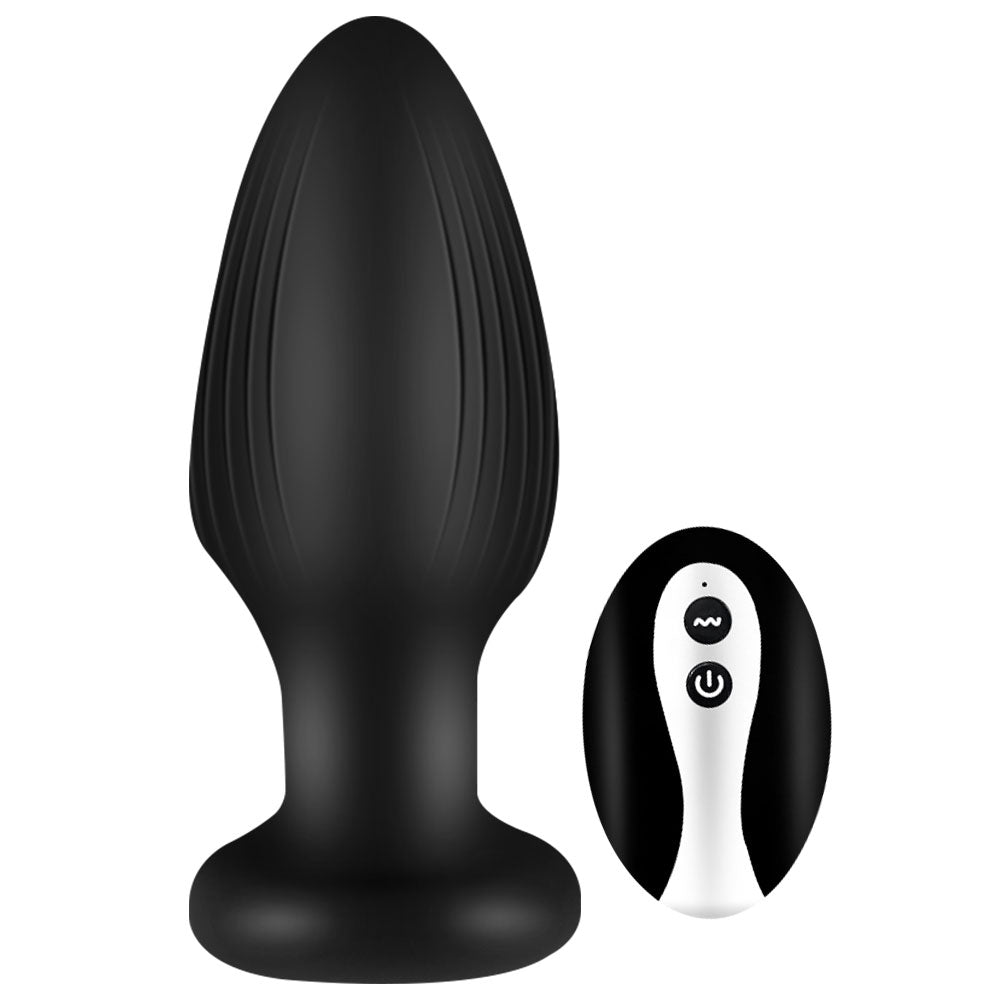 Honey bb Silicone Anal Plug Set with Rhinestone Base, Vibrating & Swinging Remote Control Butt Plug