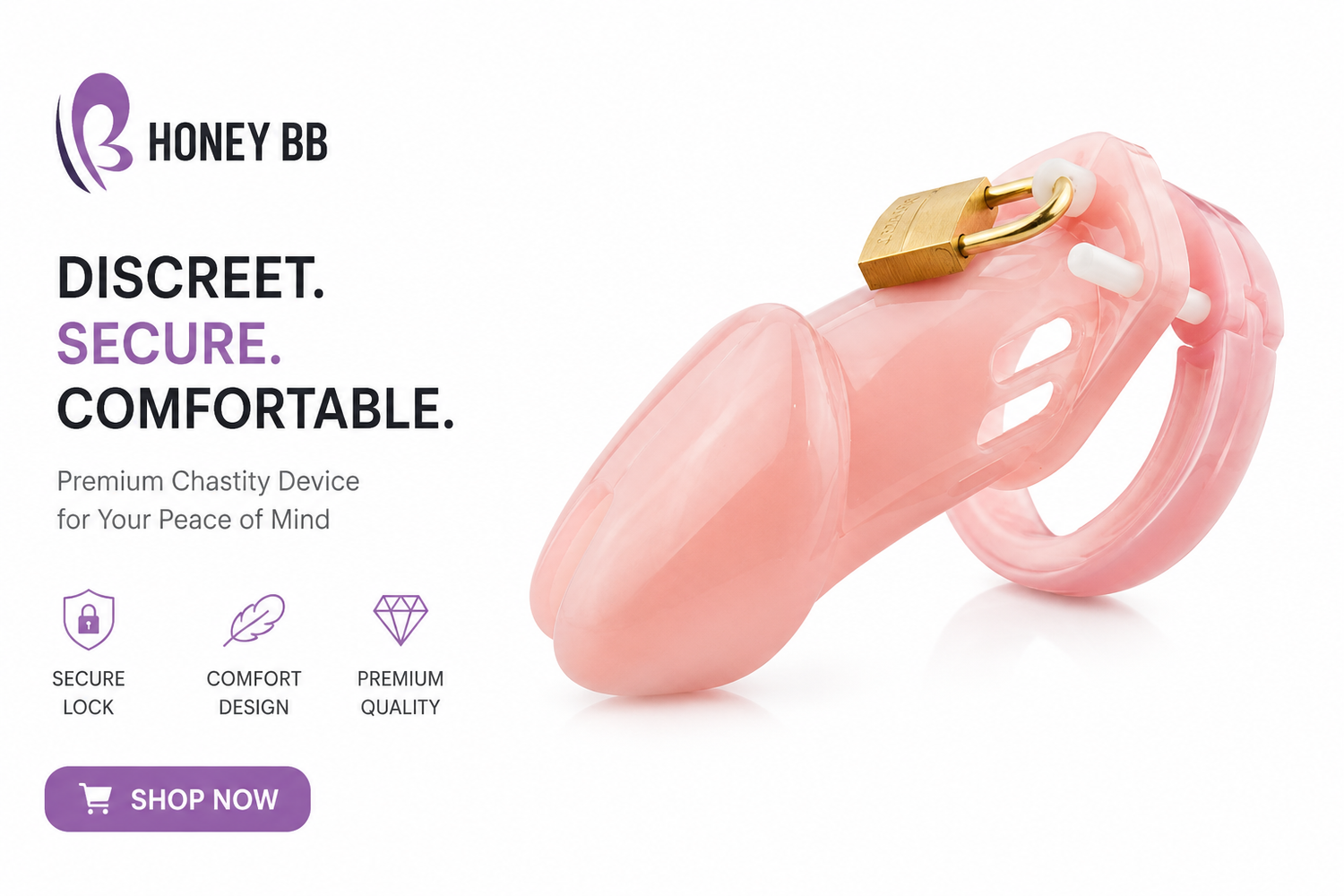 Toy Resin Penis Restraint Chastity Lock Anti-Masturbation Chastity Belt