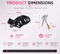 Dragon Chastity Lock & 3 Locking Rings & Key