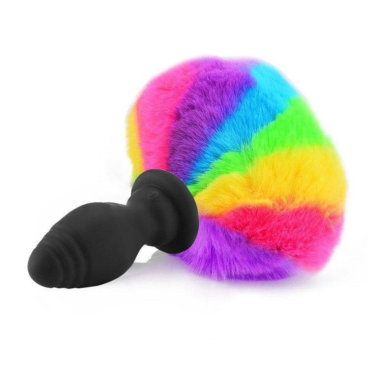 Honey bb 10 Frequency Remote Control Electro Anal Plug Wireless Silicone Furry Bunny Tail Anal Plug Vibrator Sex Toy