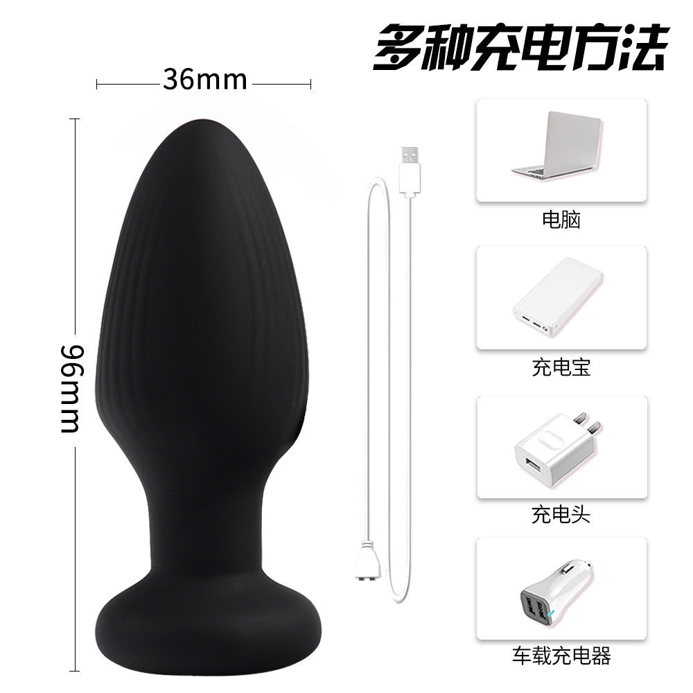 Honey bb Silicone Anal Plug Set with Rhinestone Base, Vibrating & Swinging Remote Control Butt Plug