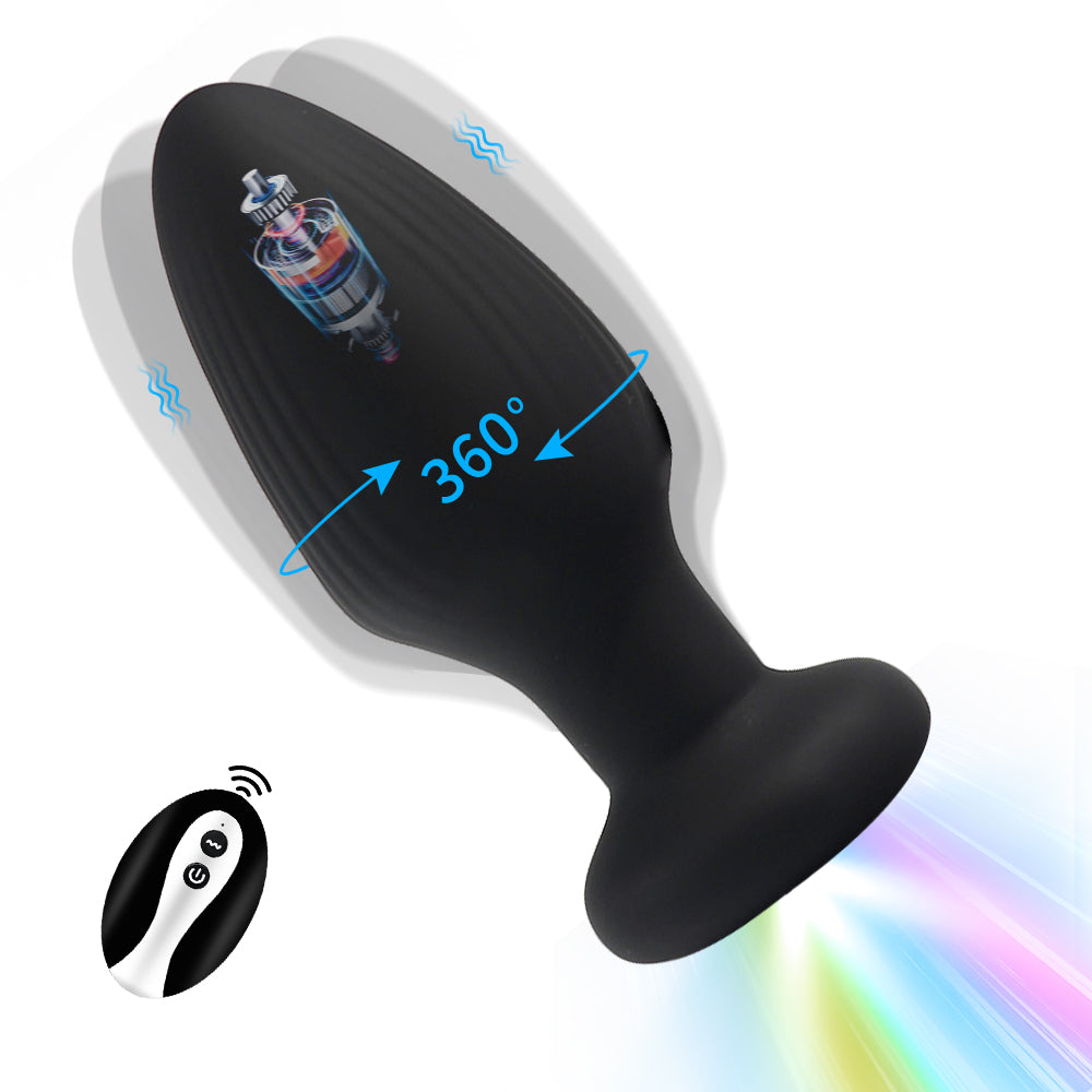 Honey bb Silicone Anal Plug Set with Rhinestone Base, Vibrating & Swinging Remote Control Butt Plug
