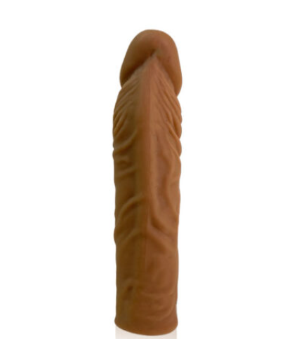 Honey bb Factory Realistic Double Deck Liquid Silicone Dildo Penile Sleeve Extender Reusable Condoms Big Size for Adults