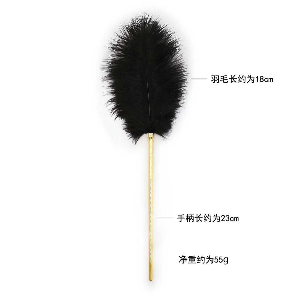 Honey bb SM Feather Tickler Gold Tease Tickler Crop for Adult Sex Play