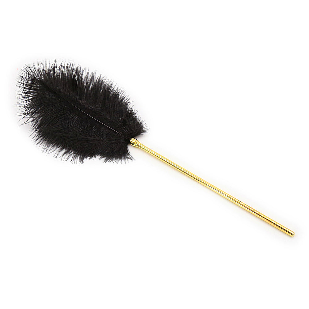 Honey bb SM Feather Tickler Gold Tease Tickler Crop for Adult Sex Play