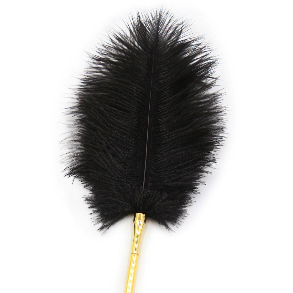 Honey bb SM Feather Tickler Gold Tease Tickler Crop for Adult Sex Play