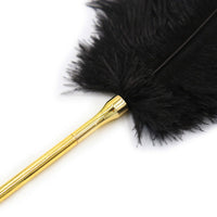 Honey bb SM Feather Tickler Gold Tease Tickler Crop for Adult Sex Play