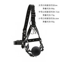 Honey bb BDSM Silicone Ball Harness HeadGear Pu Leather Bondage Mouth Gag