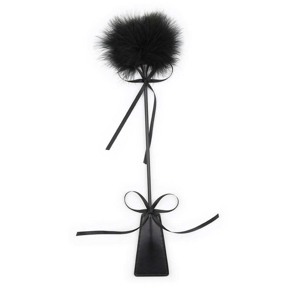Honey bb BDSM Feather Tickler Wholesaler Faux Leather Crop and Tickler Soft Feather Whipped for Bondage BDSM Game Leather Whip