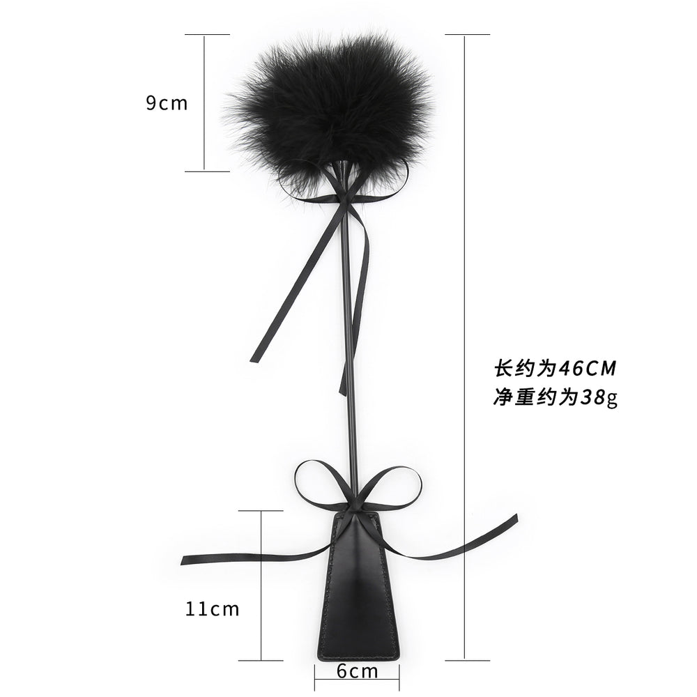 Honey bb BDSM Feather Tickler Wholesaler Faux Leather Crop and Tickler Soft Feather Whipped for Bondage BDSM Game Leather Whip