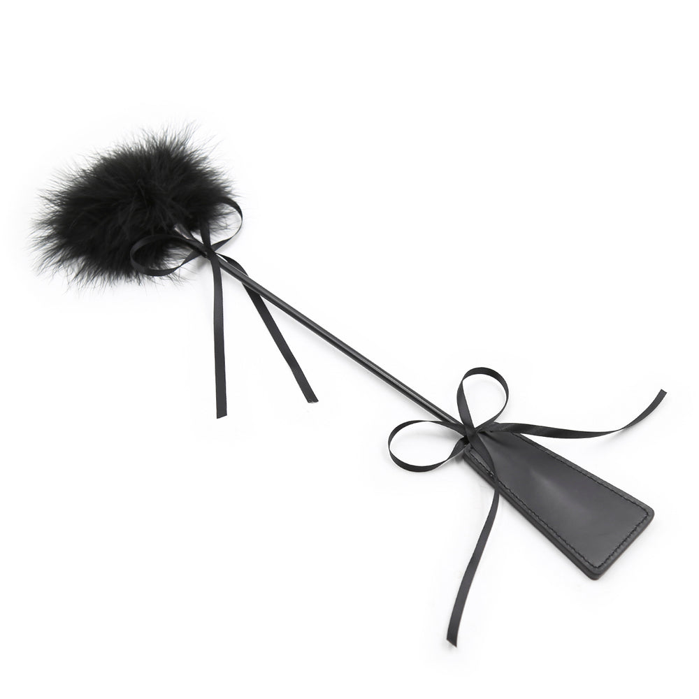 Honey bb BDSM Feather Tickler Wholesaler Faux Leather Crop and Tickler Soft Feather Whipped for Bondage BDSM Game Leather Whip