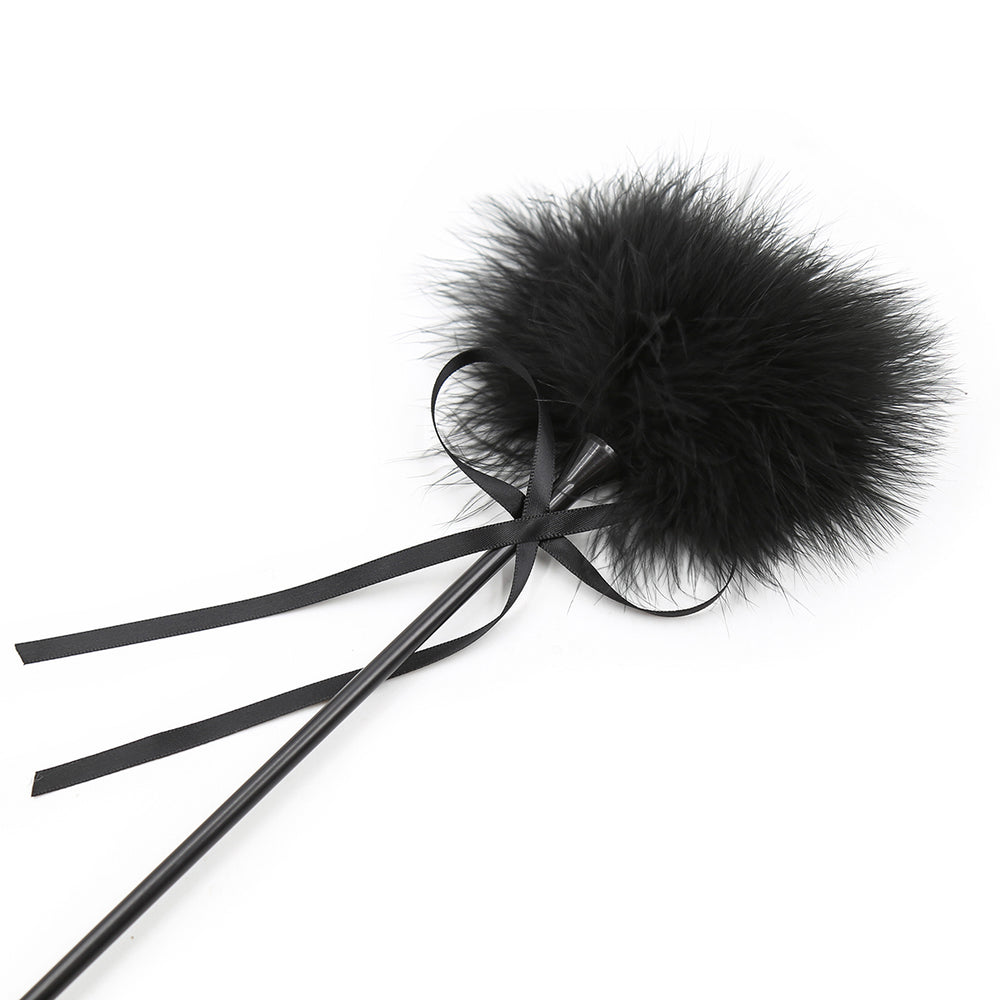 Honey bb BDSM Feather Tickler Wholesaler Faux Leather Crop and Tickler Soft Feather Whipped for Bondage BDSM Game Leather Whip