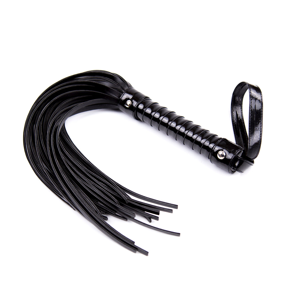 Honey bb Gelances SM Whip Adult Sex Supplies PU Leather Black Leather Whip Bright Leather Fun Handle Tune Game Whip Sex Toys