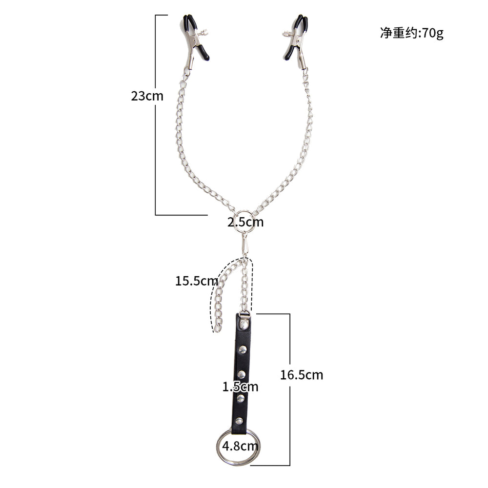 Honey bb Adult Men's Phallus Ring Training Strong Butterfly Chain Nipple Clips