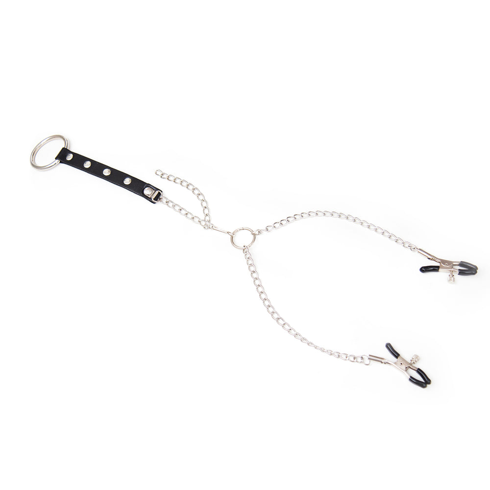 Honey bb Adult Men's Phallus Ring Training Strong Butterfly Chain Nipple Clips