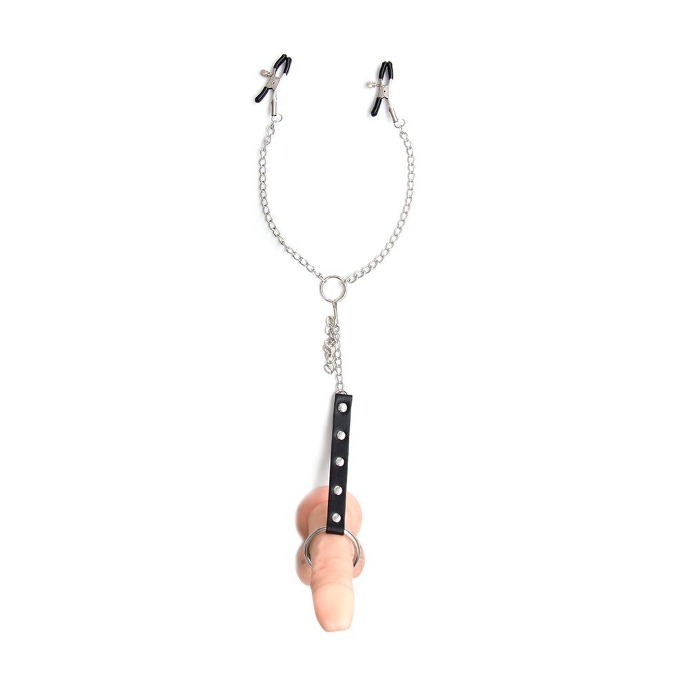 Honey bb Adult Men's Phallus Ring Training Strong Butterfly Chain Nipple Clips