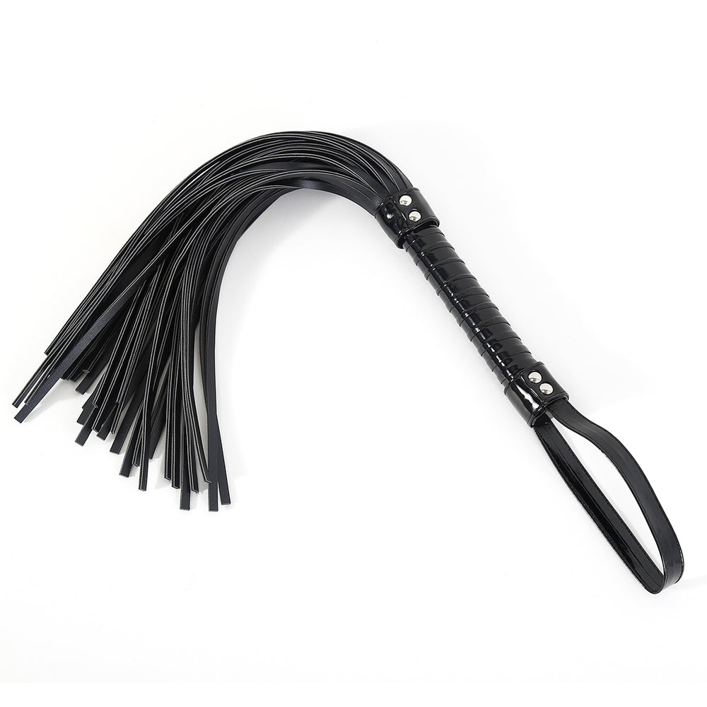 Honey bb Gelances SM Whip Adult Sex Supplies PU Leather Black Leather Whip Bright Leather Fun Handle Tune Game Whip Sex Toys