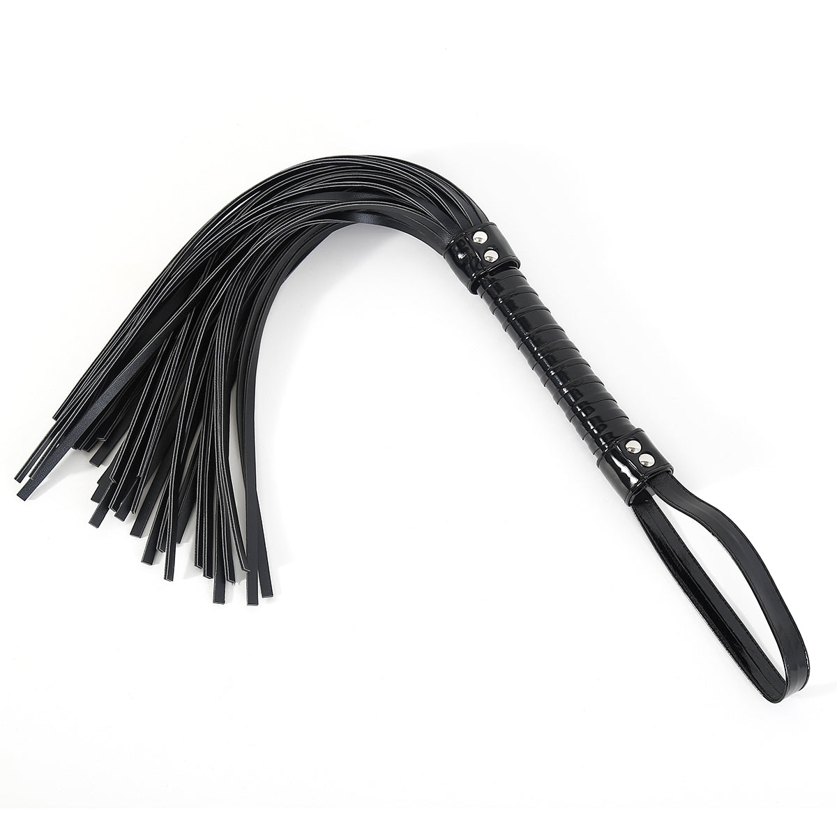 Honey bb Gelances SM Whip Adult Sex Supplies PU Leather Black Leather Whip Bright Leather Fun Handle Tune Game Whip Sex Toys