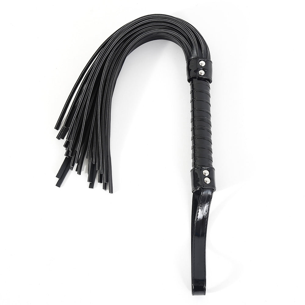 Honey bb Gelances SM Whip Adult Sex Supplies PU Leather Black Leather Whip Bright Leather Fun Handle Tune Game Whip Sex Toys