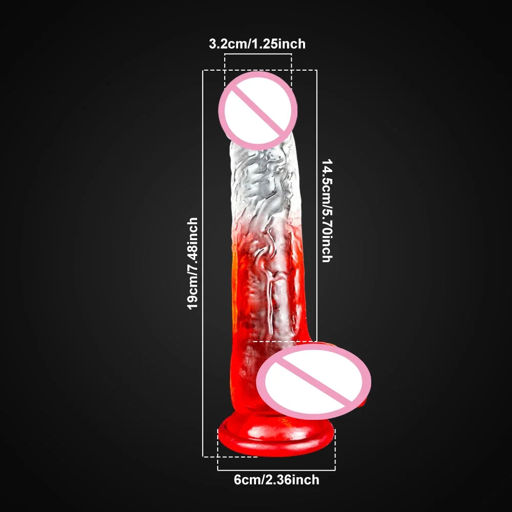Soft Jelly Dildo Realistic Fake Dick Penis Sucker Butt Plug Sex Toys for Woman Men Vagina Anal Sex Toys