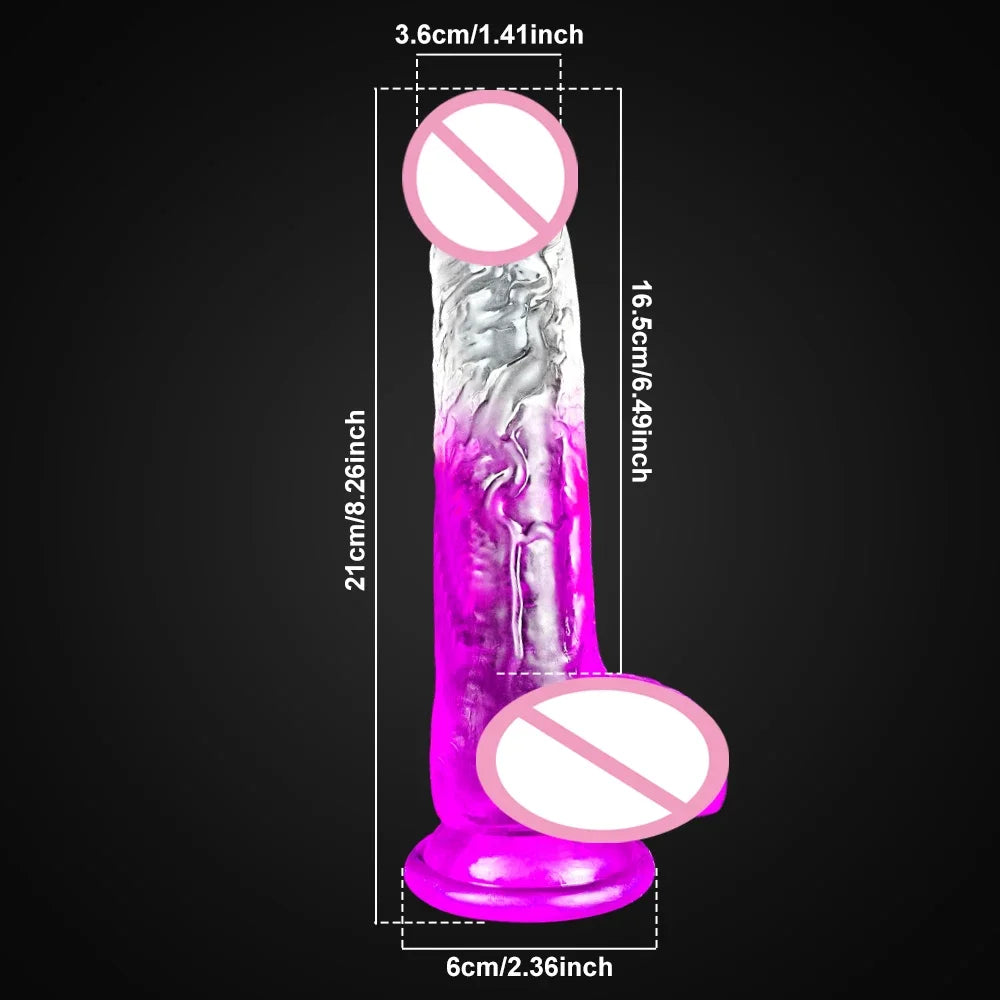 Soft Jelly Dildo Realistic Fake Dick Penis Sucker Butt Plug Sex Toys for Woman Men Vagina Anal Sex Toys