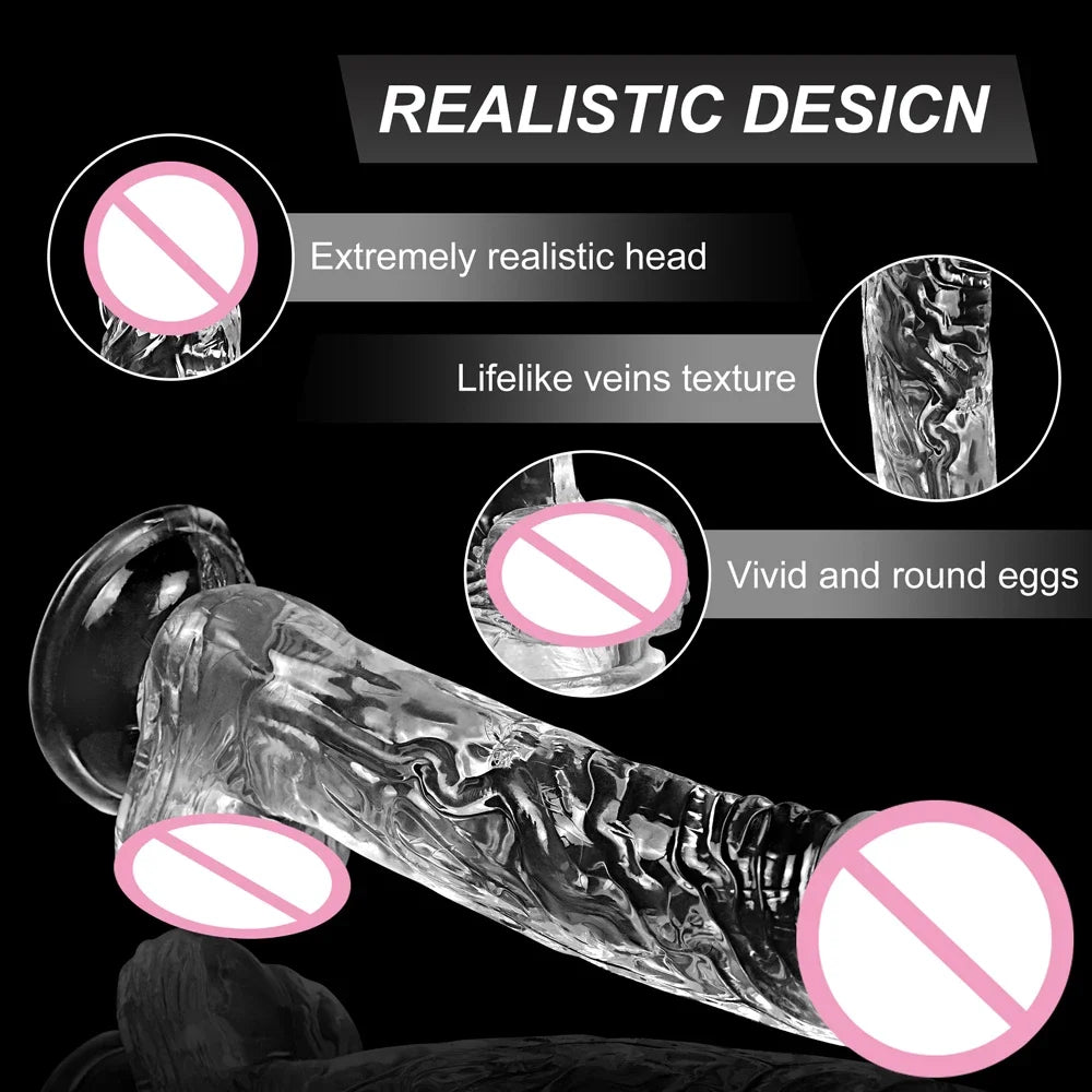 Soft Jelly Dildo Realistic Fake Dick Penis Sucker Butt Plug Sex Toys for Woman Men Vagina Anal Sex Toys