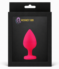 Honey bb Small Pink Silicone Waterproof Butt Plug with Crystal Jewelry Safe Adult Anal Vibrator for Women Men Gay Real Touch Feeling