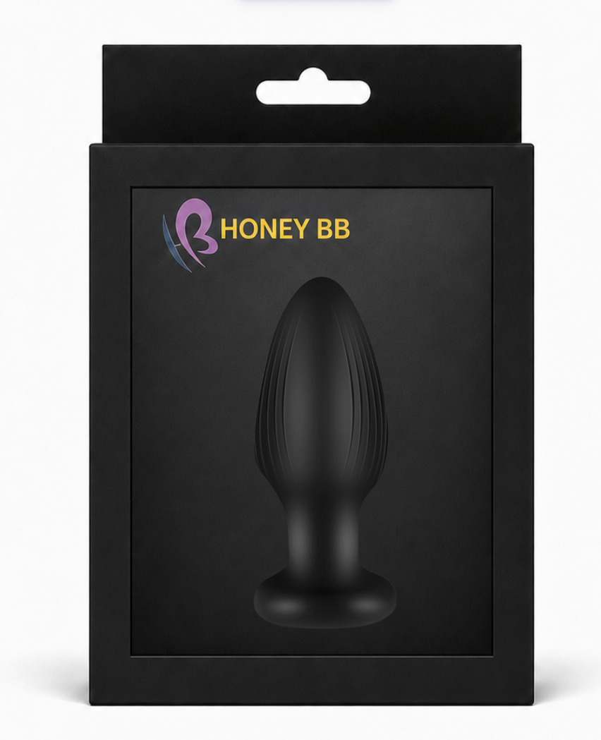 Honey bb Silicone Anal Plug Set with Rhinestone Base, Vibrating & Swinging Remote Control Butt Plug