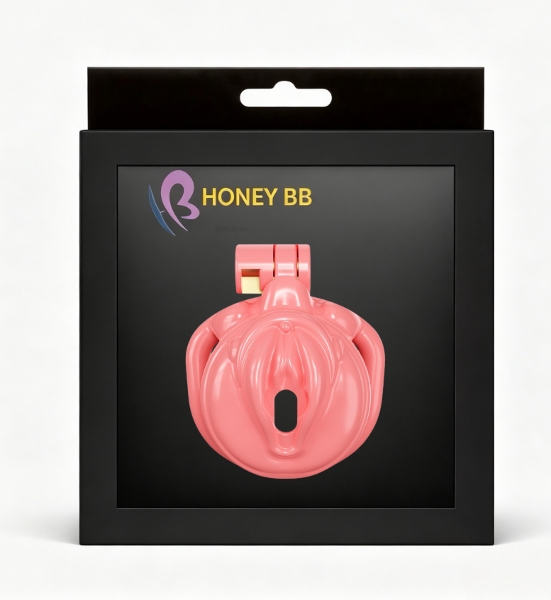 Honey bb Male Resin Chastity Device Flat SISSY Round Hole Metal Chastity Lock Bondage Belt Sex Toys for Men Gay