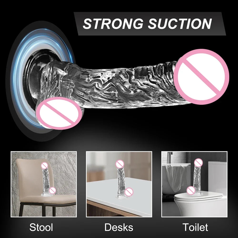 Soft Jelly Dildo Realistic Fake Dick Penis Sucker Butt Plug Sex Toys for Woman Men Vagina Anal Sex Toys