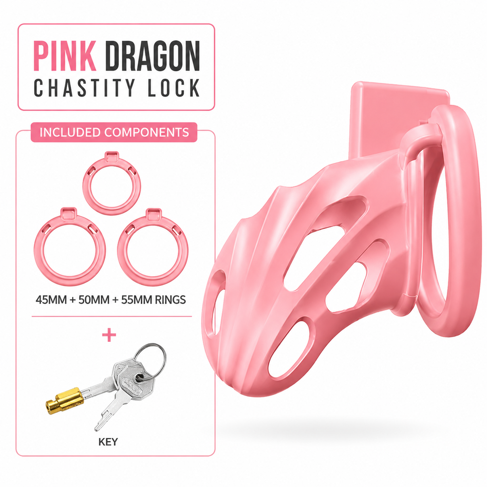 Dragon Chastity Lock & 3 Locking Rings & Key