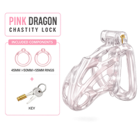 Dragon Chastity Lock & 3 Locking Rings & Key
